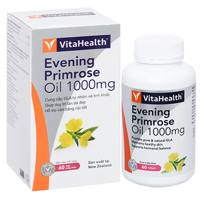 Evening Primrose Oil 1000mg, hỗ trợ giảm triệu chứng do suy giảm nội tiết tố nữ